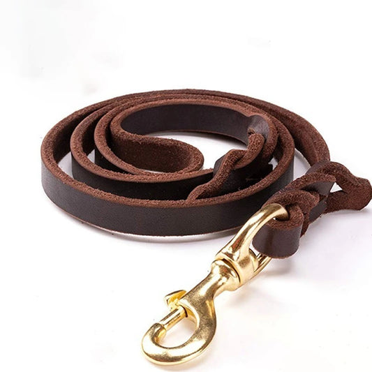 Braid Detail Leather Dog Leash